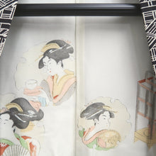 Load image into Gallery viewer, Haori Jacket Black Old town Geisha Silk #10691D1