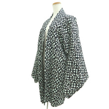 Load image into Gallery viewer, Haori Jacket Vintage(1950-1980) Black Mint Blue Full Shibori Diamond Geometric Silk #10922E5