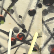 Load image into Gallery viewer, Haori Jacket Vintage(1920-1950) Cream white Meisen Plum blossom Branch Silk #11042A3