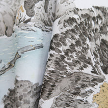 Load image into Gallery viewer, Men's Juban Blueish Gray Landscape Silk #10446A3