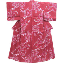 Load image into Gallery viewer, Yukata Red Dragonfly Asanoha Cotton #10345F3
