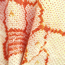 Load image into Gallery viewer, Haori Jacket Vintage(1950-1980) Red Yellow Shibori Flower Silk #10611C3