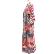 Load image into Gallery viewer, Kimono Vintage(1950-1980) Red Light Blue Shibori Silk #10265E4
