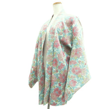 Load image into Gallery viewer, Haori Jacket Vintage(1950-1980) Light Blue Light Red Shibori Flower Silk #10612C3