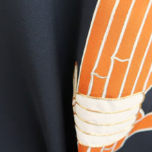 Load image into Gallery viewer, Haori Jacket Vintage(1950-1980) Black Lattice fence Cloud Silk #11062A4