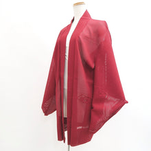 Load image into Gallery viewer, Haori Jacket Red Sheer Embroidery Silk #10893E4