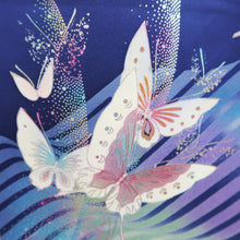 Load image into Gallery viewer, Furisode Dark Blue Butterfly Aurora Tall Silk #9707J5