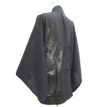 Load image into Gallery viewer, Haori Jacket Vintage(1950-1980) Black See-Through Flower Silk #10632C4