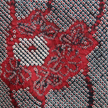 Load image into Gallery viewer, Haori Jacket Vintage(1950-1980) Black Red Shibori Peony Silk #10050C5