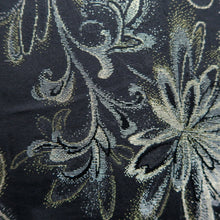 Load image into Gallery viewer, Haori Jacket Vintage(1950-1980) Black Silver Gold Flower Silk #10185D5