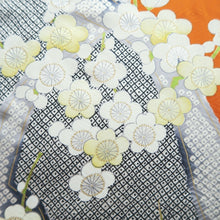 Load image into Gallery viewer, Furisode Orange Plum blossom Branch Tall Silk #10302E5
