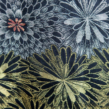 Load image into Gallery viewer, Haori Jacket Vintage(1950-1980) Black Silver Gold Chrysanthemum Silk #10200E1