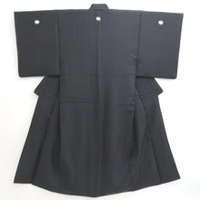 Load image into Gallery viewer, Men's Kimono Vintage(1950-1980) Black Montsuki Habutae Silk #10865E4