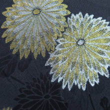Load image into Gallery viewer, Haori Jacket Vintage(1950-1980) Black Gold Silver Chrysanthemum Silk #9863B2