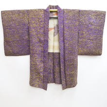 Load image into Gallery viewer, Haori Jacket Vintage(1920-1950) Purple Yellow Shibori Long Silk #9957C1