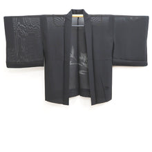 Load image into Gallery viewer, Haori Jacket Vintage(1950-1980) Black See-Through Flower Silk #10632C4