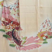 Load image into Gallery viewer, Furisode Vintage(1950-1980) Light Peach Heian Princess Silk #9651J2