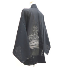 Load image into Gallery viewer, Haori Jacket Black Sheer Zen Temple Silk #10903E5