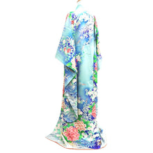 Load image into Gallery viewer, Furisode Light Blue Blue Camellia Silk #10334F2