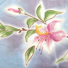 Load image into Gallery viewer, Yukata Light Blue Lily Cotton #10746D3