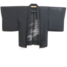 Load image into Gallery viewer, Haori Jacket Black Sheer Zen Temple Silk #10903E5