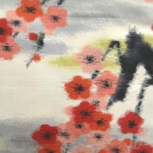 Load image into Gallery viewer, Haori Jacket Vintage(1920-1950) Cream white Meisen Plum blossom Branch Silk #11051A3