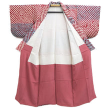 Load image into Gallery viewer, Kimono Vintage(1950-1980) Red Light Blue Shibori Silk #10265E4