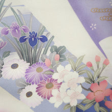 Load image into Gallery viewer, Furisode Purple White Peony Ume Tall Silk #9697J4