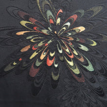 Load image into Gallery viewer, Haori Jacket Black Gold Chrysanthemum Silk #10822E1