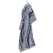 Load image into Gallery viewer, Yukata Vintage(1950-1980) Navy Botanical Cotton #11098B1