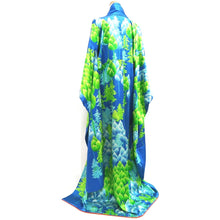 Load image into Gallery viewer, Furisode Blue Green Tree Silk #10303E5