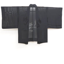 Load image into Gallery viewer, Haori Jacket Vintage(1950-1980) Black See-Through Flower Silk #10632C4