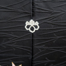 Load image into Gallery viewer, Haori Jacket Vintage(1950-1980) Black Maple Leaf Plum blossom Branch Silk #10932F1