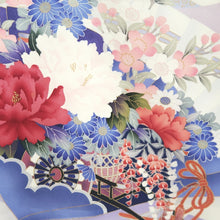 Load image into Gallery viewer, Furisode Purple White Peony Ume Tall Silk #9697J4