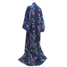 Load image into Gallery viewer, Yukata Vintage(1950-1980) Navy Butterfly Cotton #10757D3