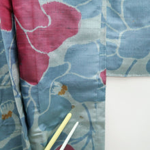 Load image into Gallery viewer, Haori Jacket Vintage(1920-1950) Light Gray Light Blue Meisen Silk #11002F5