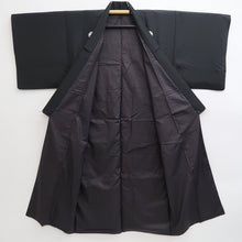 Load image into Gallery viewer, Men's Kimono Vintage(1950-1980) Black Montsuki Habutae Silk #10866E4