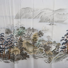 Load image into Gallery viewer, Men's Juban Blueish Gray Landscape Silk #10447A4