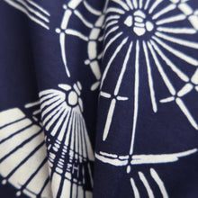Load image into Gallery viewer, Yukata Vintage(1950-1980) Navy Umbrella Cotton #9910B4