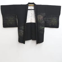 Load image into Gallery viewer, Haori Jacket Vintage(1950-1980) Black Gold Silver Chrysanthemum Silk #10186D5
