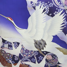 Load image into Gallery viewer, Furisode Blue Crane Birds Silk #10313F1