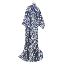 Load image into Gallery viewer, Yukata Vintage(1950-1980) Navy Botanical Cotton #11098B1