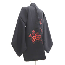 Load image into Gallery viewer, Haori Jacket Vintage(1950-1980) Black Flower Silk #10592C1