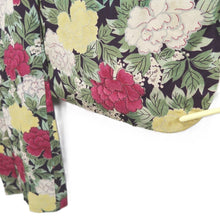 Load image into Gallery viewer, Haori Jacket Vintage(1920-1950) Black Green Red Peony Silk #10622C3