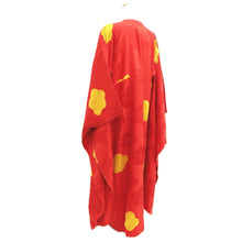 Load image into Gallery viewer, Juban Red Furisode Leaves Shibori Silk #10516B2