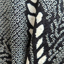 Load image into Gallery viewer, Haori Jacket Vintage(1950-1980) Black Full Shibori Botanical Silk #10952F2