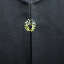 Load image into Gallery viewer, Haori Jacket Blueish Black Floral pattern Silk #11073A4