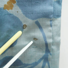Load image into Gallery viewer, Haori Jacket Vintage(1920-1950) Light Gray Light Blue Meisen Silk #11002F5
