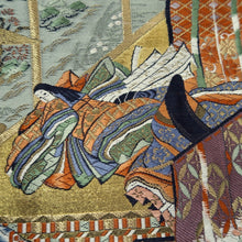 Load image into Gallery viewer, Fukuro Obi Dark Brown Gold Genji Rakchu Emaki Silk BB311V8