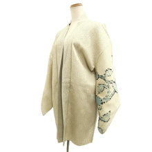 Load image into Gallery viewer, Haori Jacket Vintage(1950-1980) Yellowish White Full Shibori Botanical Silk #10953F2